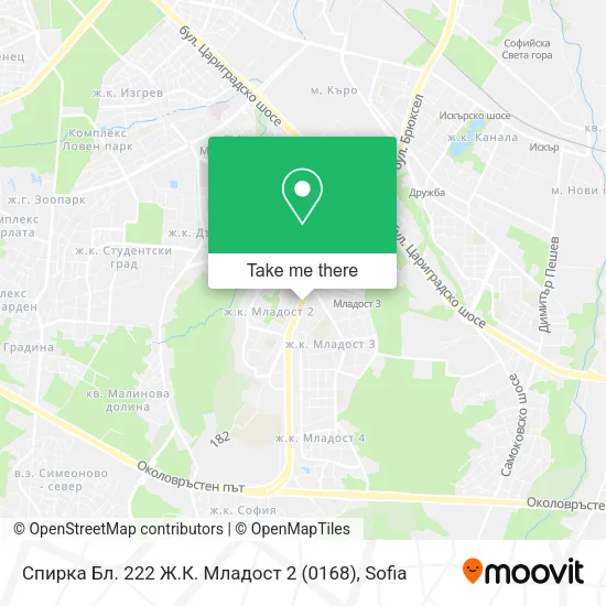 Карта Спирка Бл. 222 Ж.К. Младост 2 (0168)