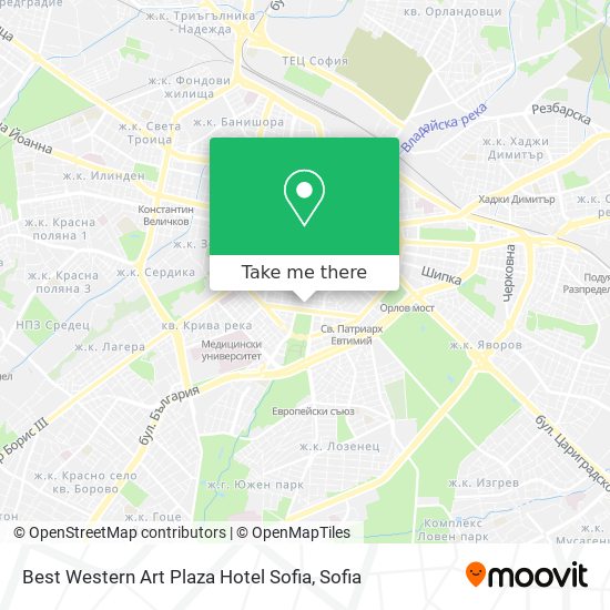 Best Western Art Plaza Hotel Sofia map