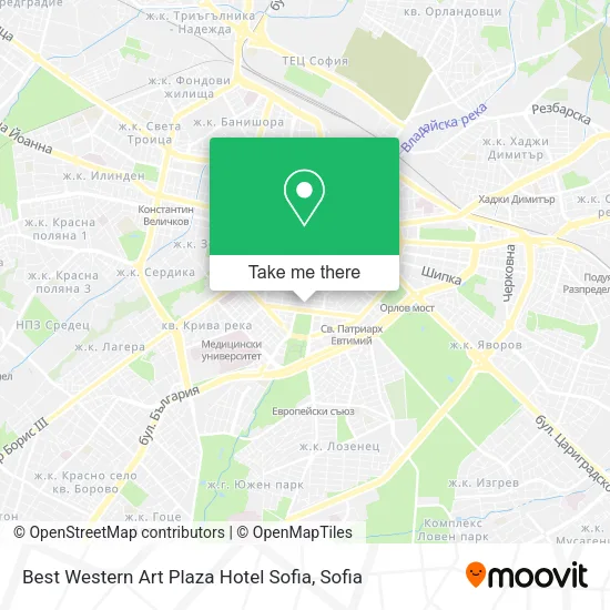 Карта Best Western Art Plaza Hotel Sofia