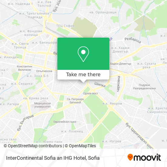Карта InterContinental Sofia an IHG Hotel