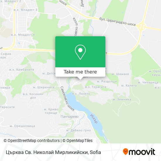 Карта Църква Св. Николай Мирликийски