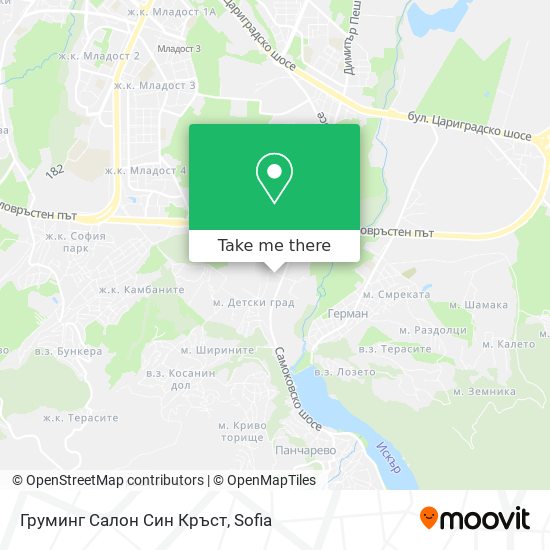 Груминг Салон Син Кръст map