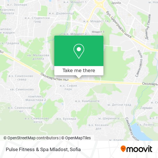 Pulse Fitness & Spa Mladost map