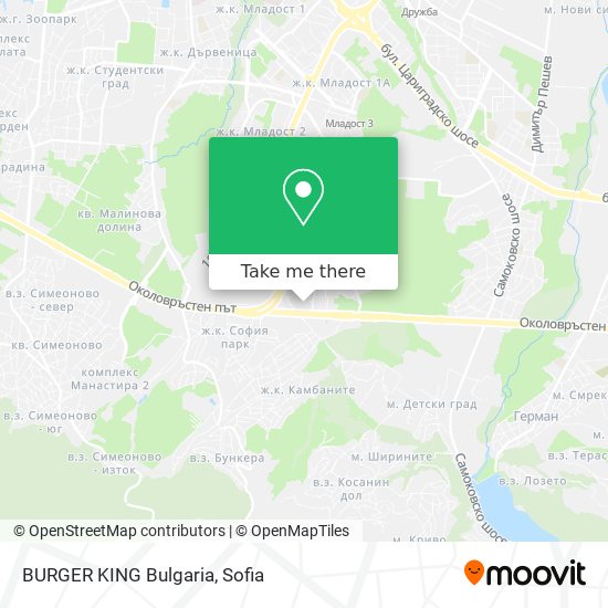 Карта BURGER KING Bulgaria