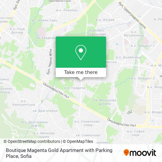 Boutique Magenta Gold Apartment with Parking Place map