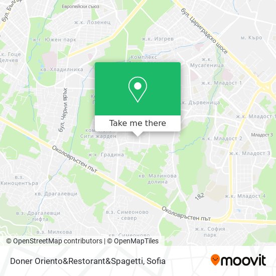 Карта Doner Oriento&Restorant&Spagetti