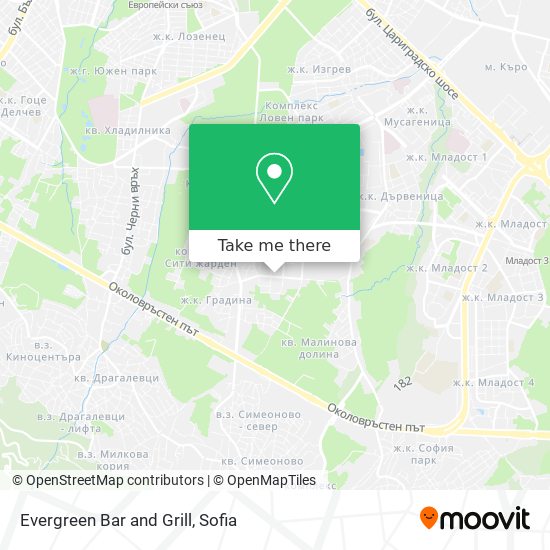 Evergreen Bar and Grill map