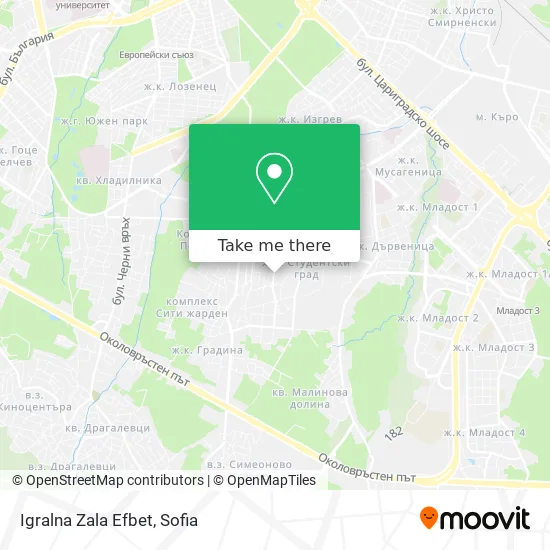 Карта Igralna Zala Efbet
