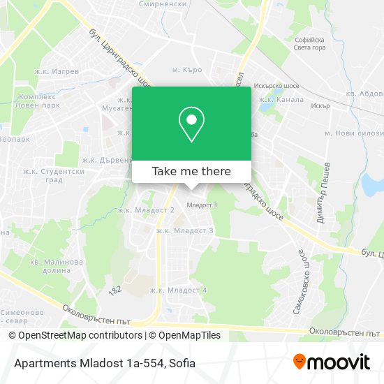 Apartments Mladost 1a-554 map