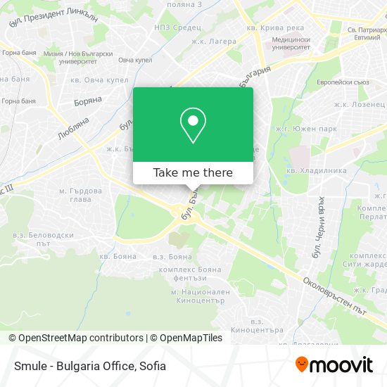 Smule - Bulgaria Office map