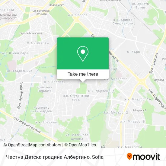 Карта Частна Детска градина Албертино