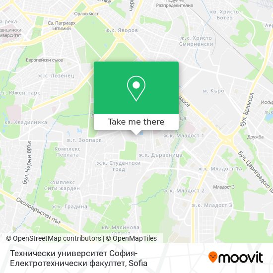 Карта Технически университет София-Електротехнически факултет