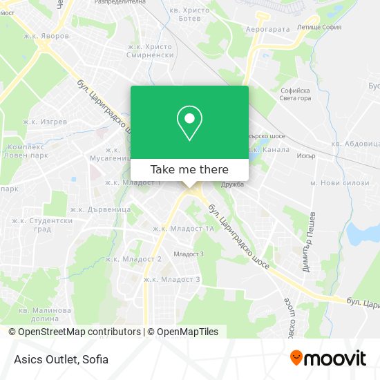 Asics Outlet map