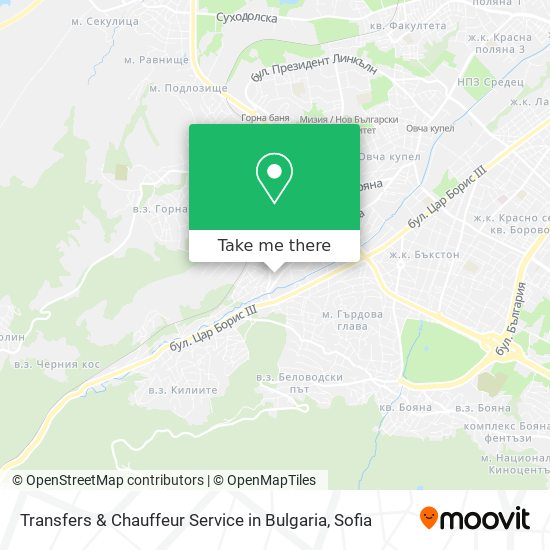 Карта Transfers & Chauffeur Service in Bulgaria