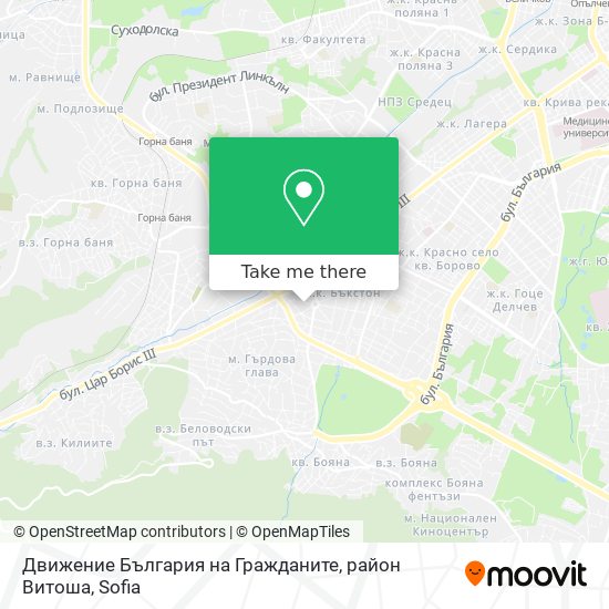 Движение България на Гражданите, район Витоша map
