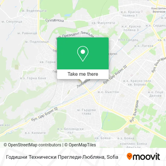 Карта Годишни Технически Прегледи-Любляна