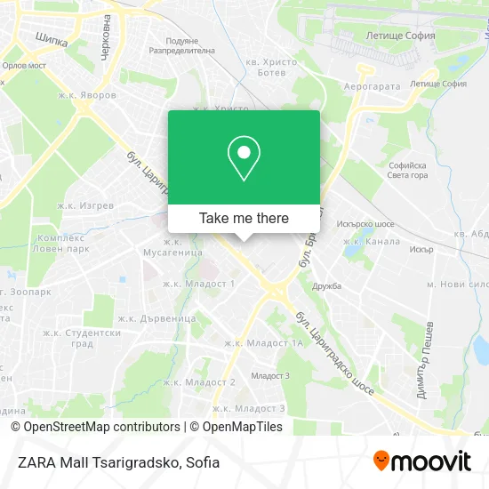 Карта ZARA Mall Tsarigradsko