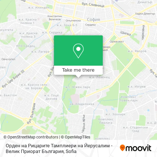 Карта Орден на Рицарите Тамплиери на Йерусалим - Велик Приорат България