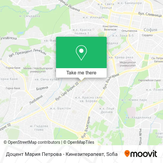 Карта Доцент Мария Петрова - Кинезитерапевт