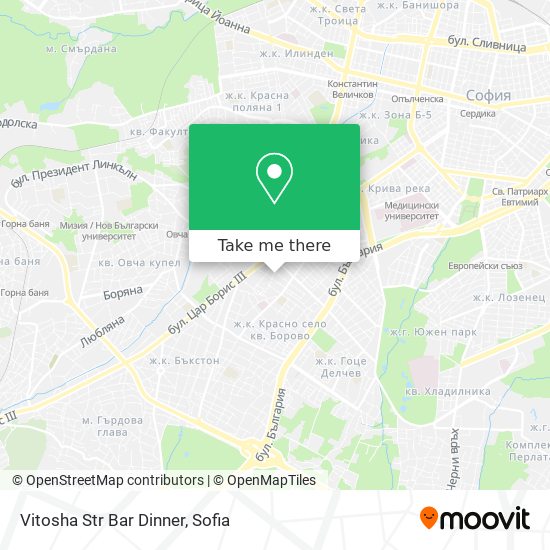 Vitosha Str Bar Dinner map