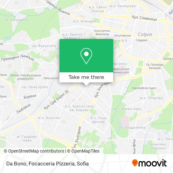 Карта Da Bono, Focacceria Pizzeria