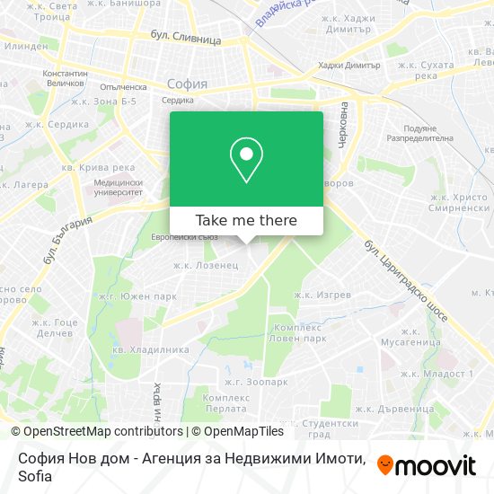 Карта София Нов дом - Агенция за Недвижими Имоти