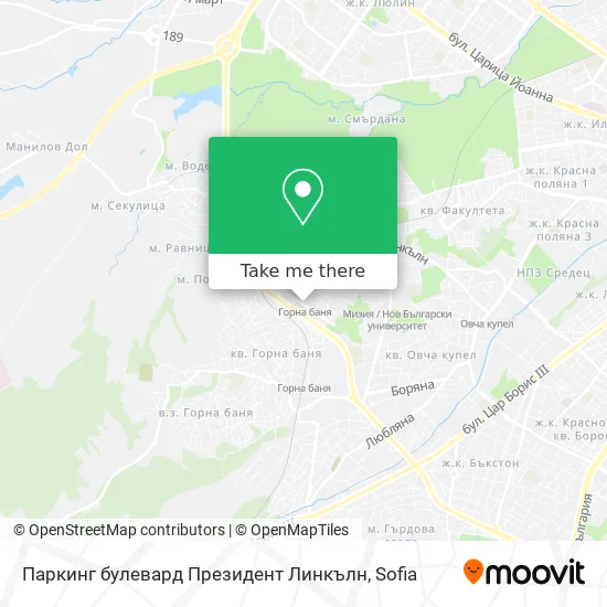 Карта Паркинг булевард Президент Линкълн