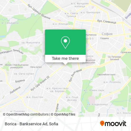 Borica - Bankservice Ad map