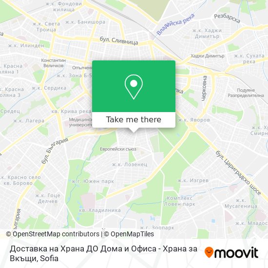 Доставка на Храна ДО Дома и Офиса - Храна за Вкъщи map