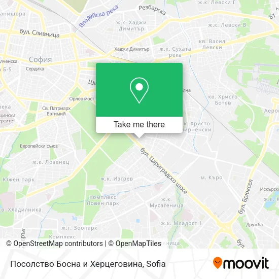 Карта Посолство Босна и Херцеговина