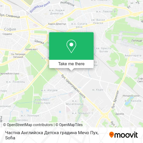 Карта Частна Английска Детска градина Мечо Пух