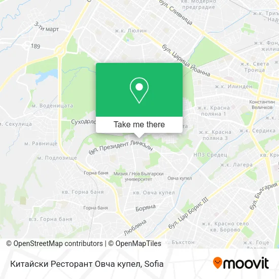 Карта Китайски Ресторант Овча купел