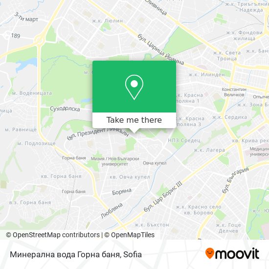 Минерална вода Горна баня map