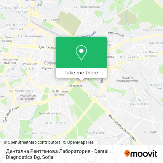 Карта Дентална Рентгенова Лаборатория - Dental Diagnostics Bg