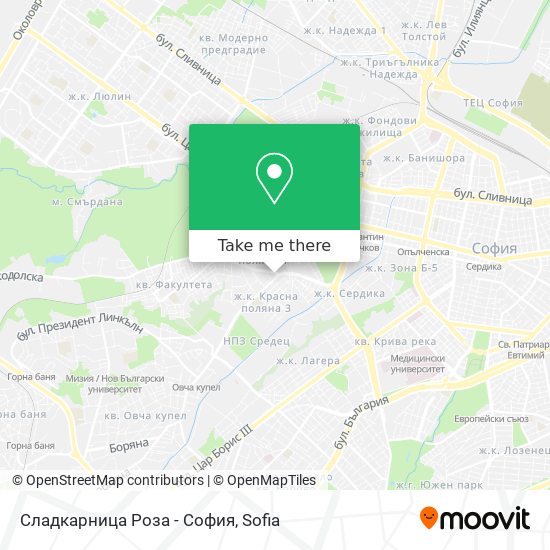 Сладкарница Роза - София map