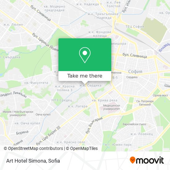 Art Hotel Simona map