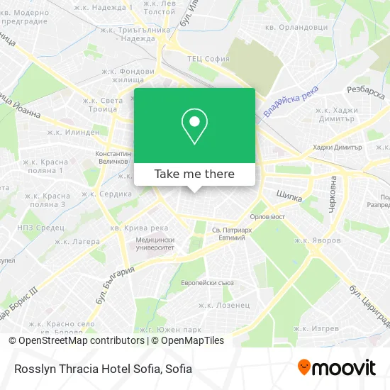 Карта Rosslyn Thracia Hotel Sofia