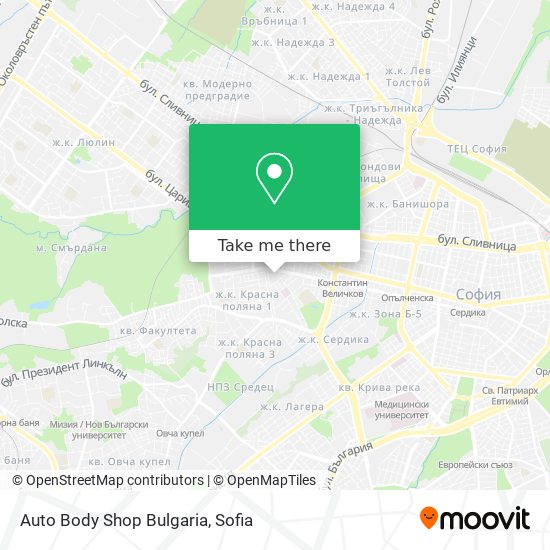 Карта Auto Body Shop Bulgaria