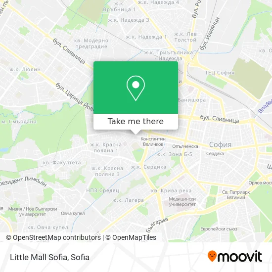 Карта Little Mall Sofia
