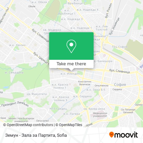 Карта Земун - Зала за Партита