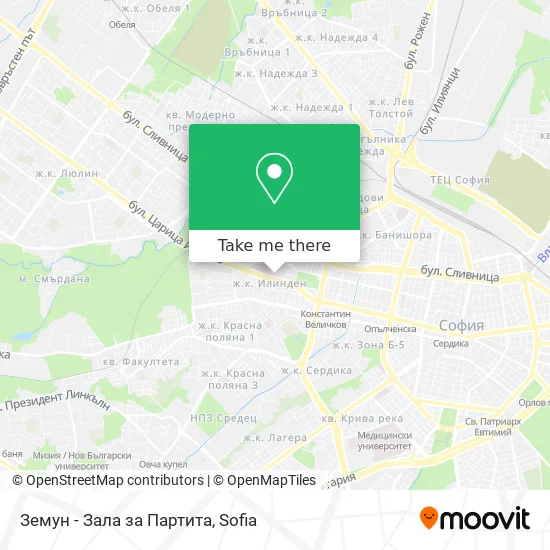 Карта Земун - Зала за Партита