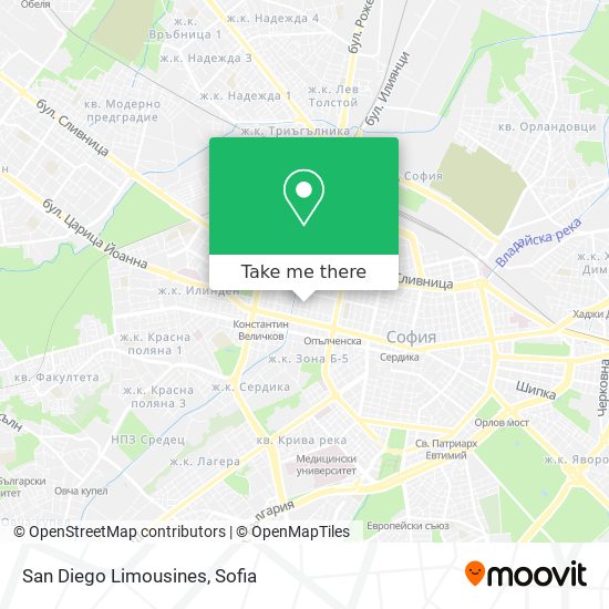 San Diego Limousines map