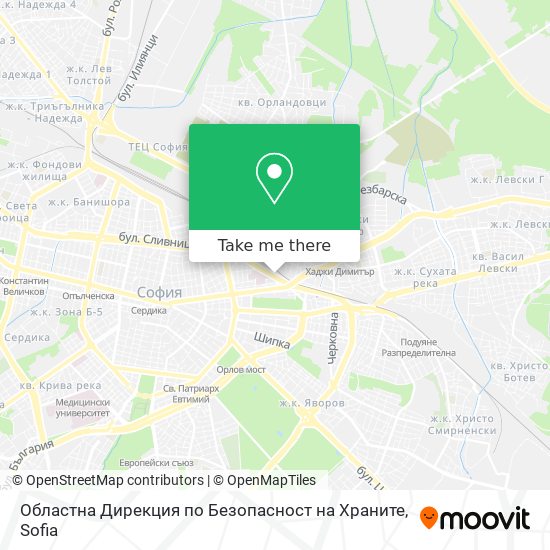 Карта Областна Дирекция по Безопасност на Храните