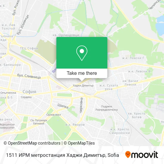 Карта 1511 ИРМ метростанция Хаджи Димитър