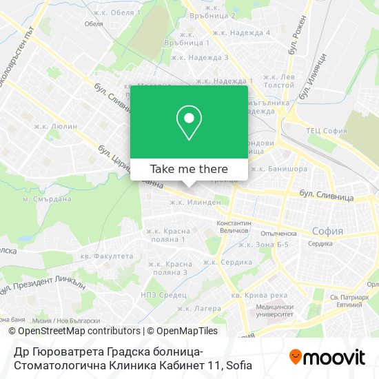 Др Гюроватрета Градска болница-Стоматологична Клиника Кабинет 11 map