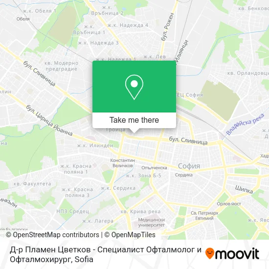 Карта Д-р Пламен Цветков - Специалист Офталмолог и Офталмохирург