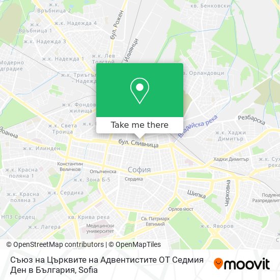 Съюз на Църквите на Адвентистите ОТ Седмия Ден в България map