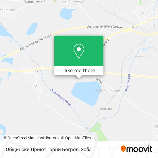 Карта Общински Приют Горни Богров