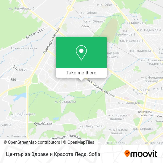 Карта Център за Здраве и Красота Леда