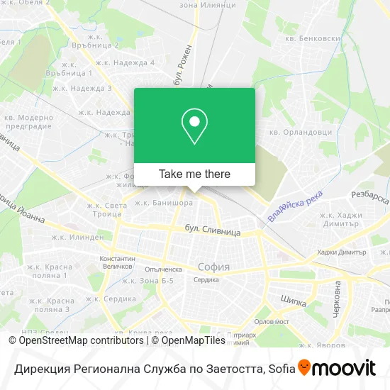 Карта Дирекция Регионална Служба по Заетостта